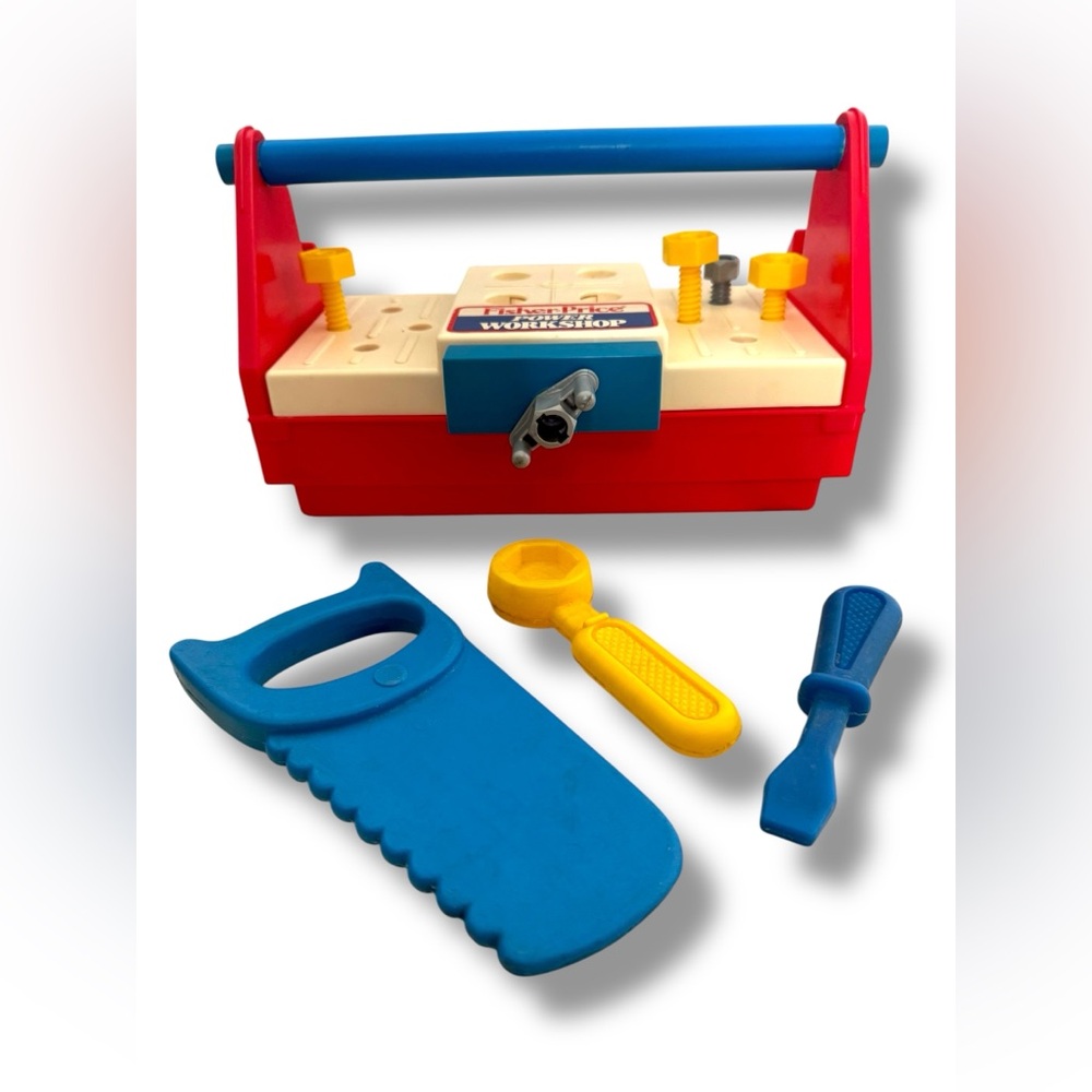Fisher price toy, fisher price tool box, fisher price power workshop, tool box